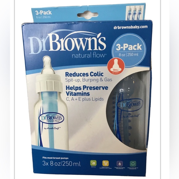 Dr Browns Dining Dr Browns 3 Pack 8 Oz Natural Flow Internal Vent